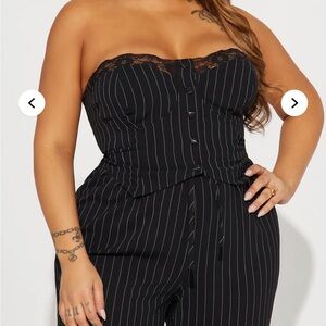 Fashion Nova Pinstripe atop